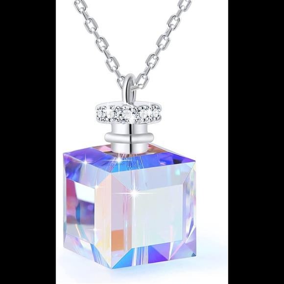 Amazon.com: PLATO H S925 Sterling Silver Necklace Crystals  S925 Sterling Silver Necklace Cubic Crystals Pendant Necklace for Women Allergy